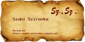 Szuhi Szironka névjegykártya